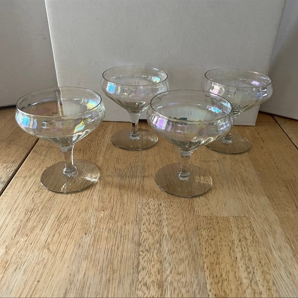 Vintage Iridescent Champagne Coupe Glasses - Picture 6 of 10